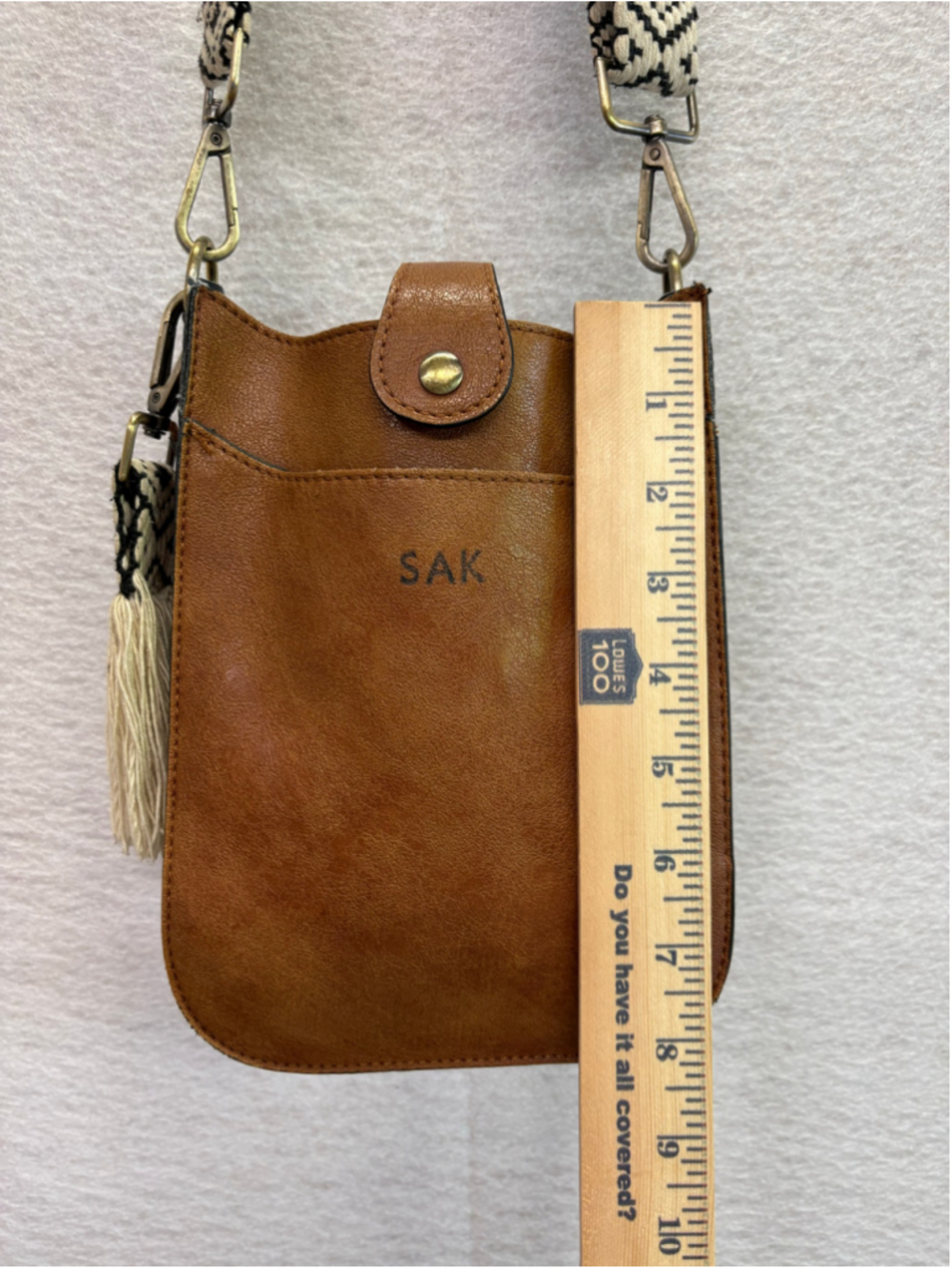 The Sak Brown Crossbody Bag Woven Strap Tassel Boho Small Purse - Picture 12 of 14